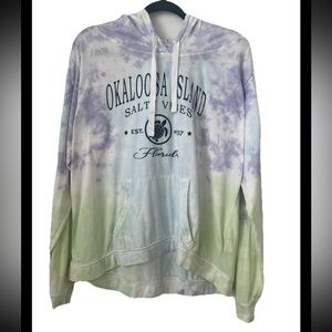 Beach Hoodie Dreamsicle Size Medium Pastel Tie Dye Okaloosa Island (0494)
